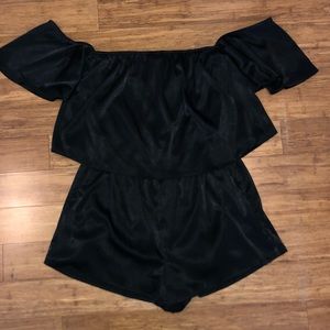 Black off the shoulder romper
